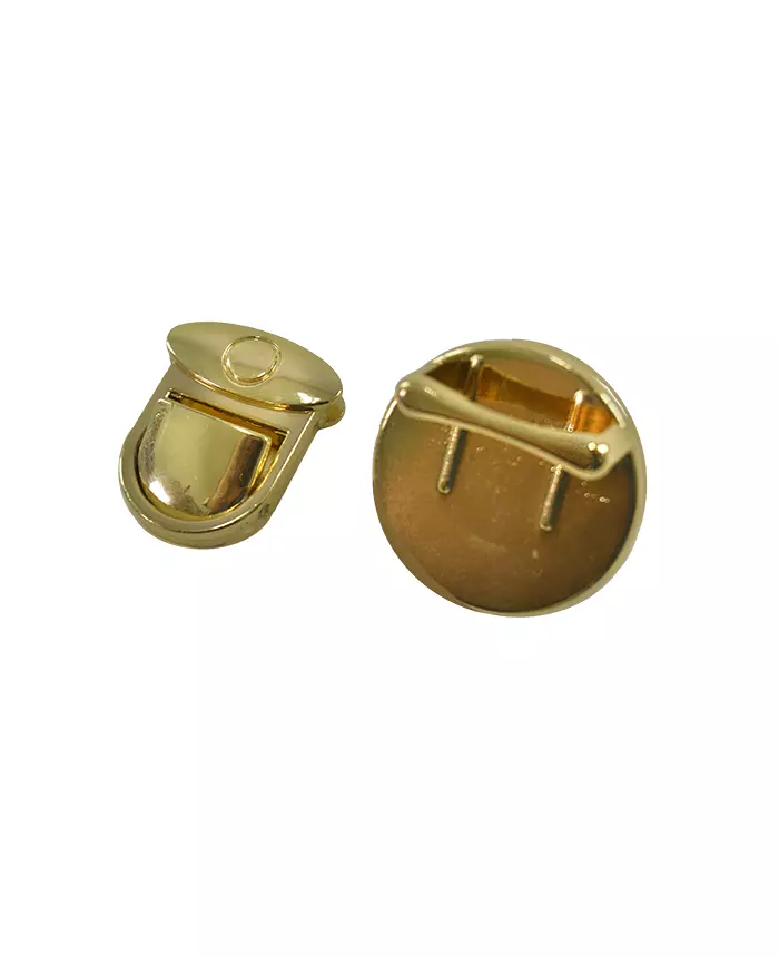 Fecho de Metal Pressão -Circulo 3 x 3,5 cm (Dourado)