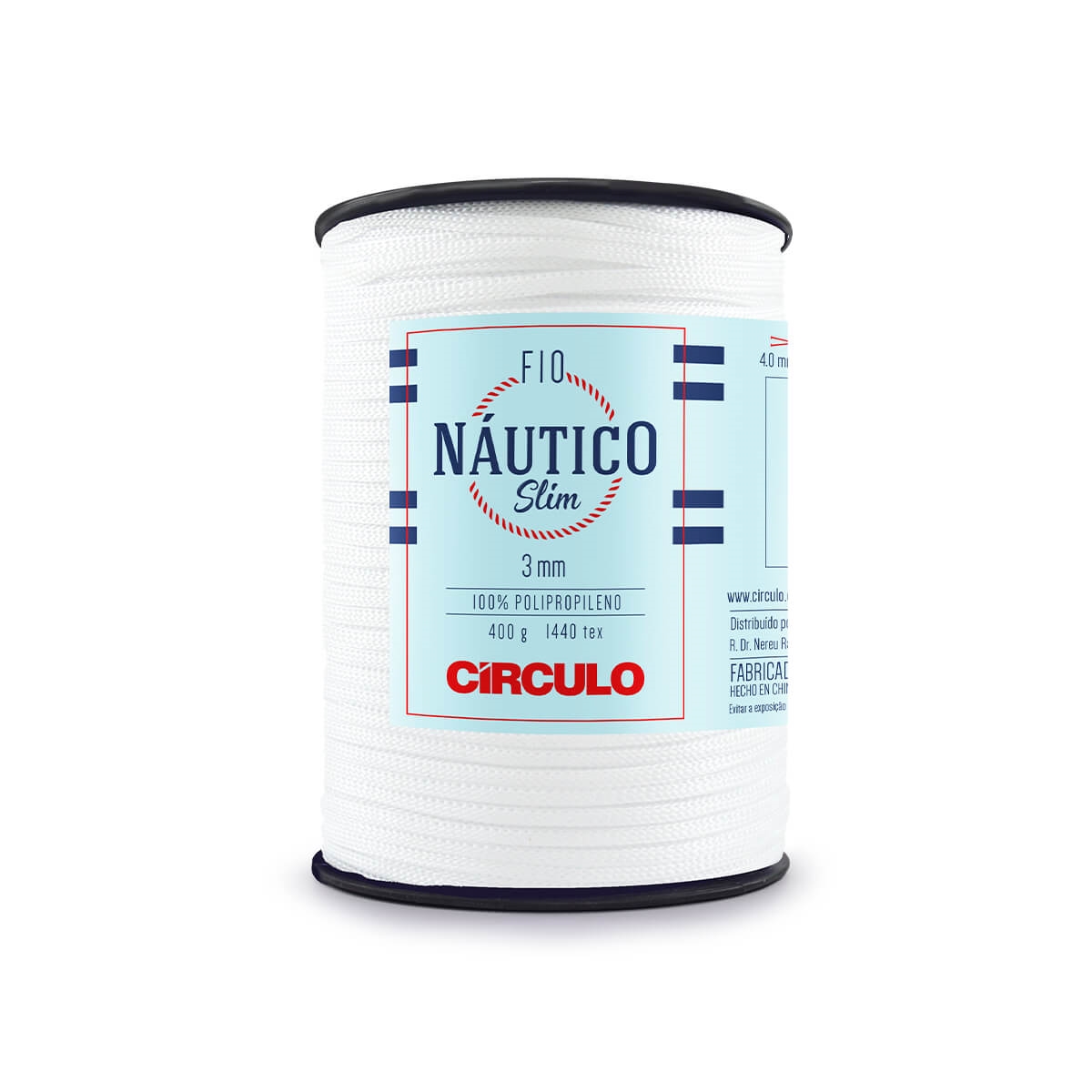 Fio Náutico Slim 3mm  Círculo 8001 (Branco)