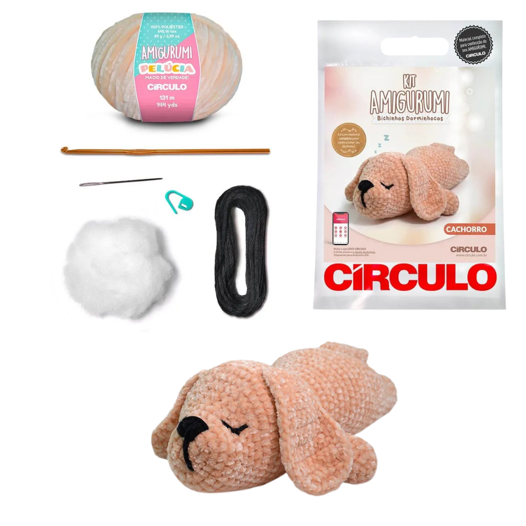Cópia de Kit Amigurumi Círculo - Coleção Bichinhos Dorminhocos - (Cachorro)