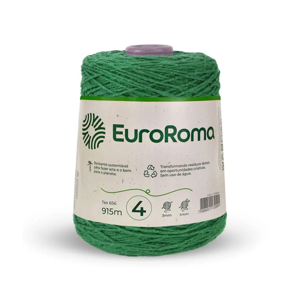 Barbante 4 Euroroma Colorido 600g - Verde Bandeira