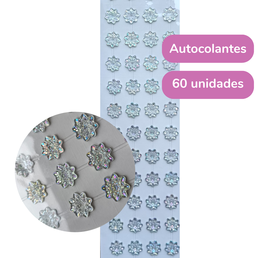 Cartela De Adesivo Flor  (8mm)