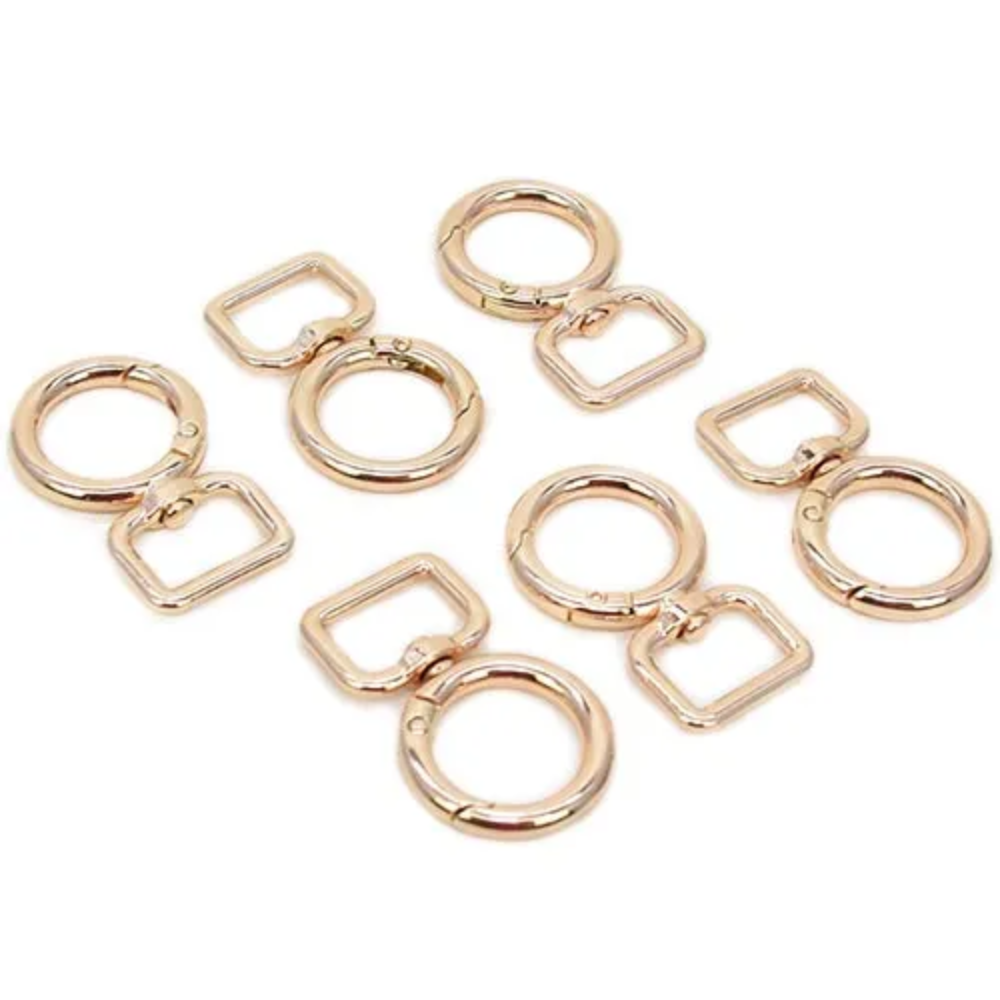 Mosquetão Redondo  Dourado 46 x 17mm - 6 unidades  - Círculo