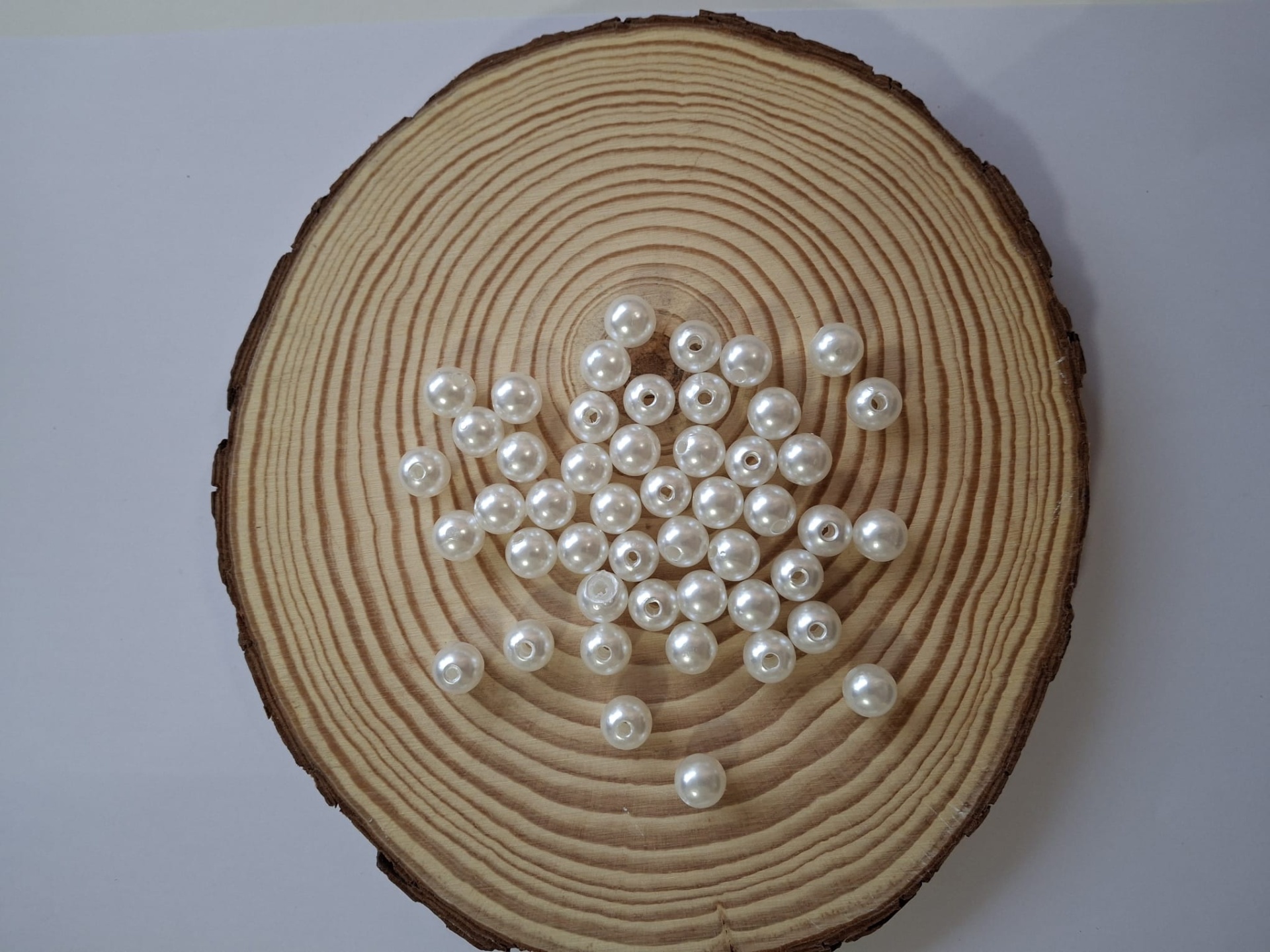 Pérola ABS Inteira com furo 8mm - Pérola