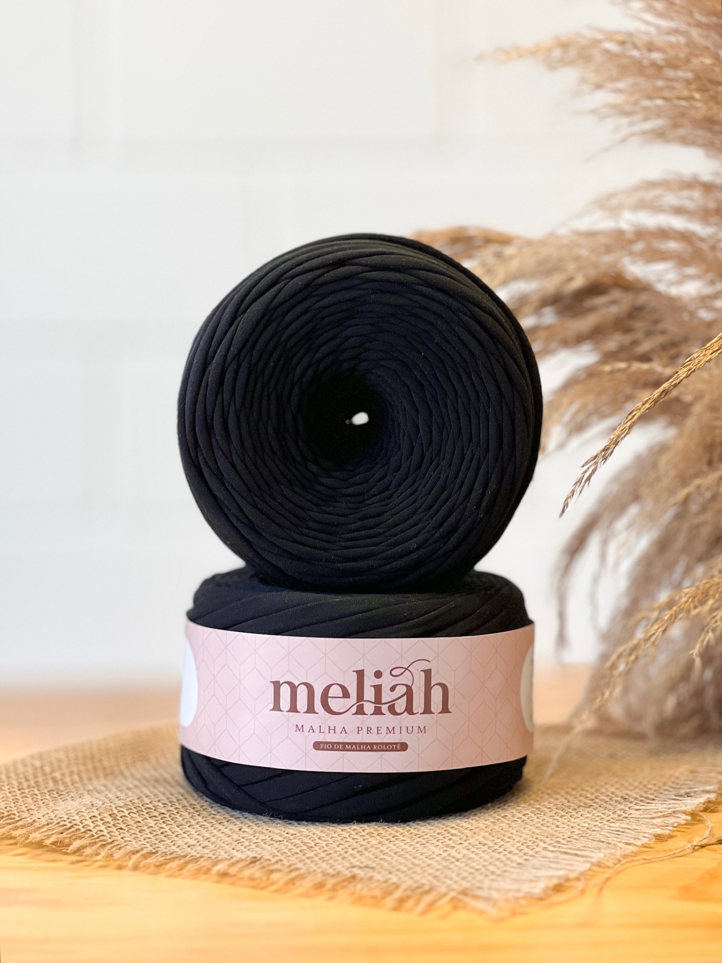 Fio de Malha Premium Meliah 35mm - Preto