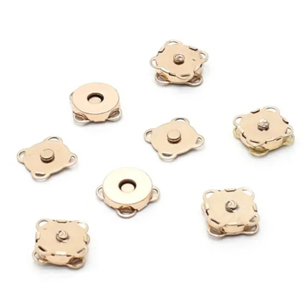 Botão Magnético Dourado 14mm - 6 unidades - Círculo
