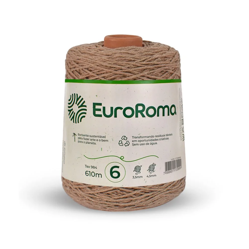 Barbante 6 Euroroma Colorido 600g -  Bege