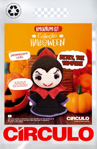 Kit Amigurumi Halloween Círculo - Vampira Bitey