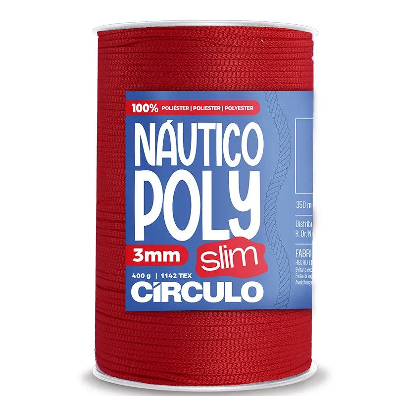Fio Náutico Poly 3mm 3402 (Vermelho Circulo) - Círculo