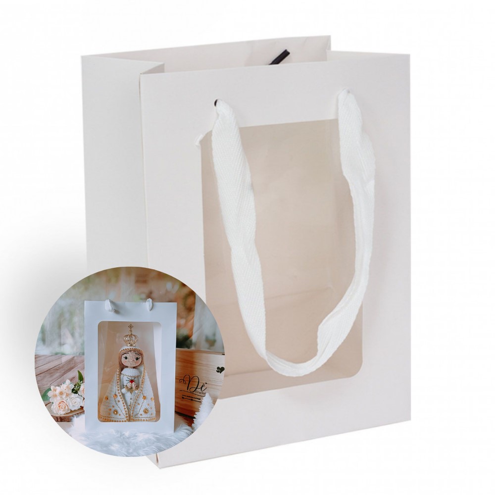 Saco Presente Branco com Janela - (alt. 35 x larg.24cm)