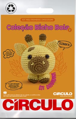 Kit Meu Primeiro Amigurumi Círculo - Coleção Bicho Bola  (Girafa)