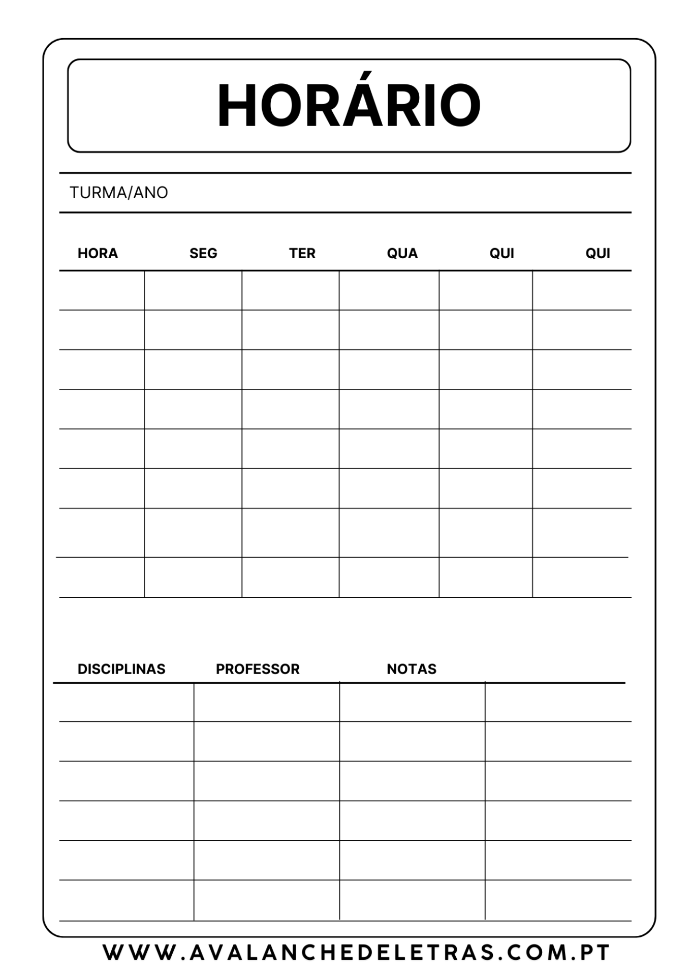 Hor&aacute;rio  Escolar