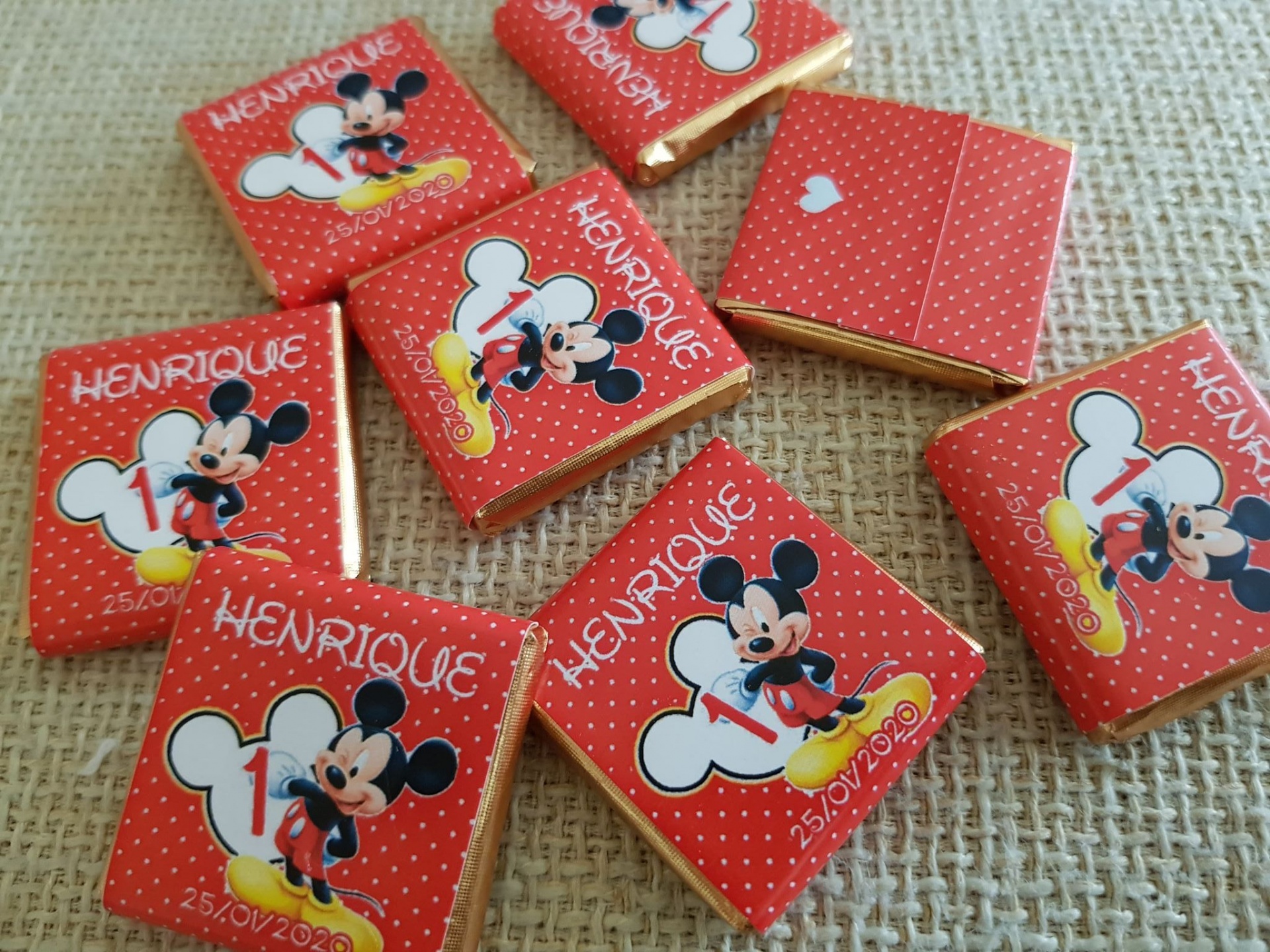 Mini chocolates personailzados