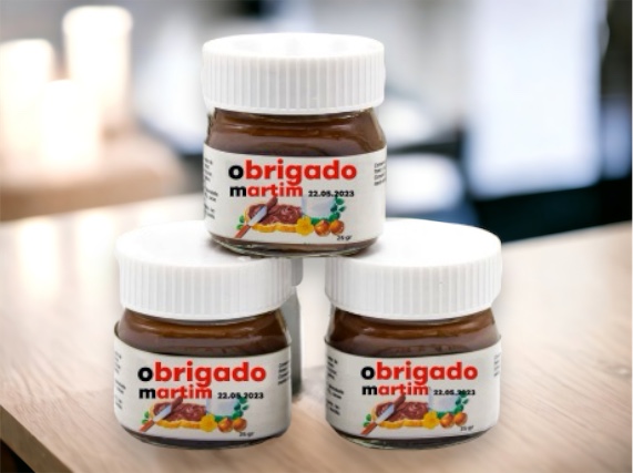 Mini Frasco Nutella 25 gr personalizado