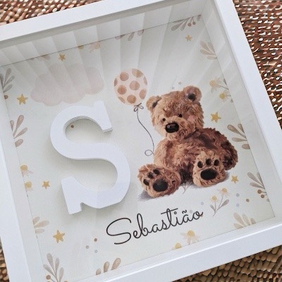 Quadro com Inicial em madeira