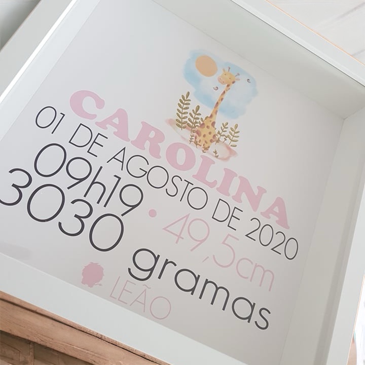 Quadro com Dados de Nascimento