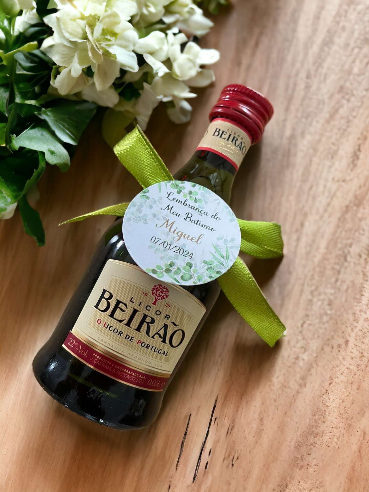 Lembrança Miniatura Licor Beirão com Rótulo Personalizado.