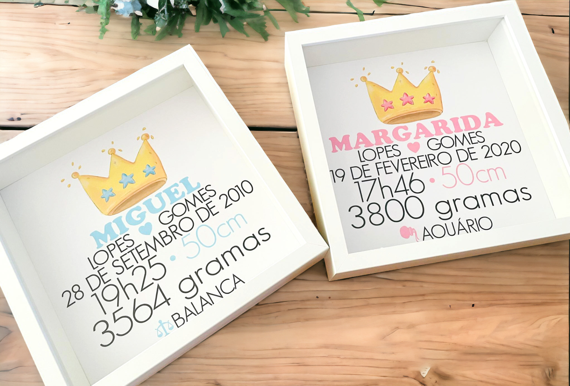 Quadro com Dados de Nascimento