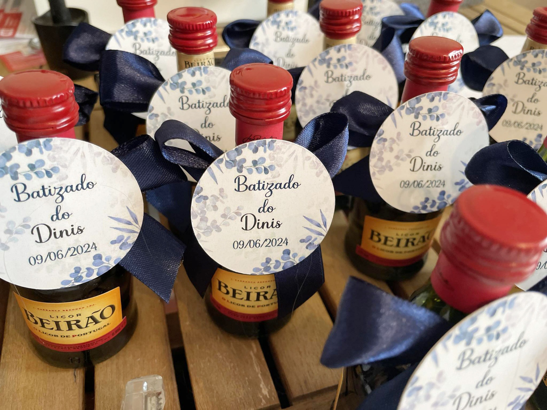 Lembrança Miniatura Licor Beirão com Rótulo Personalizado.