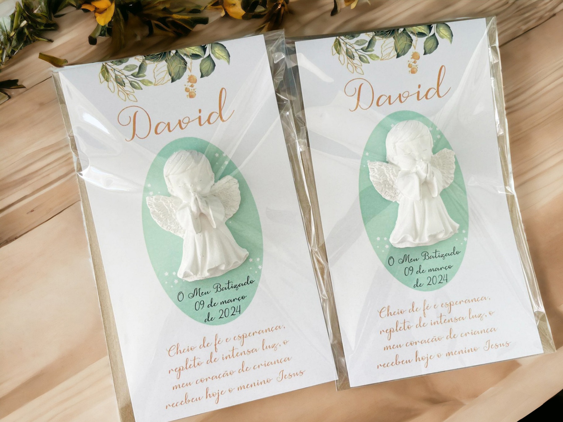 Lembrança Batizado/Comunhão postal com anjo