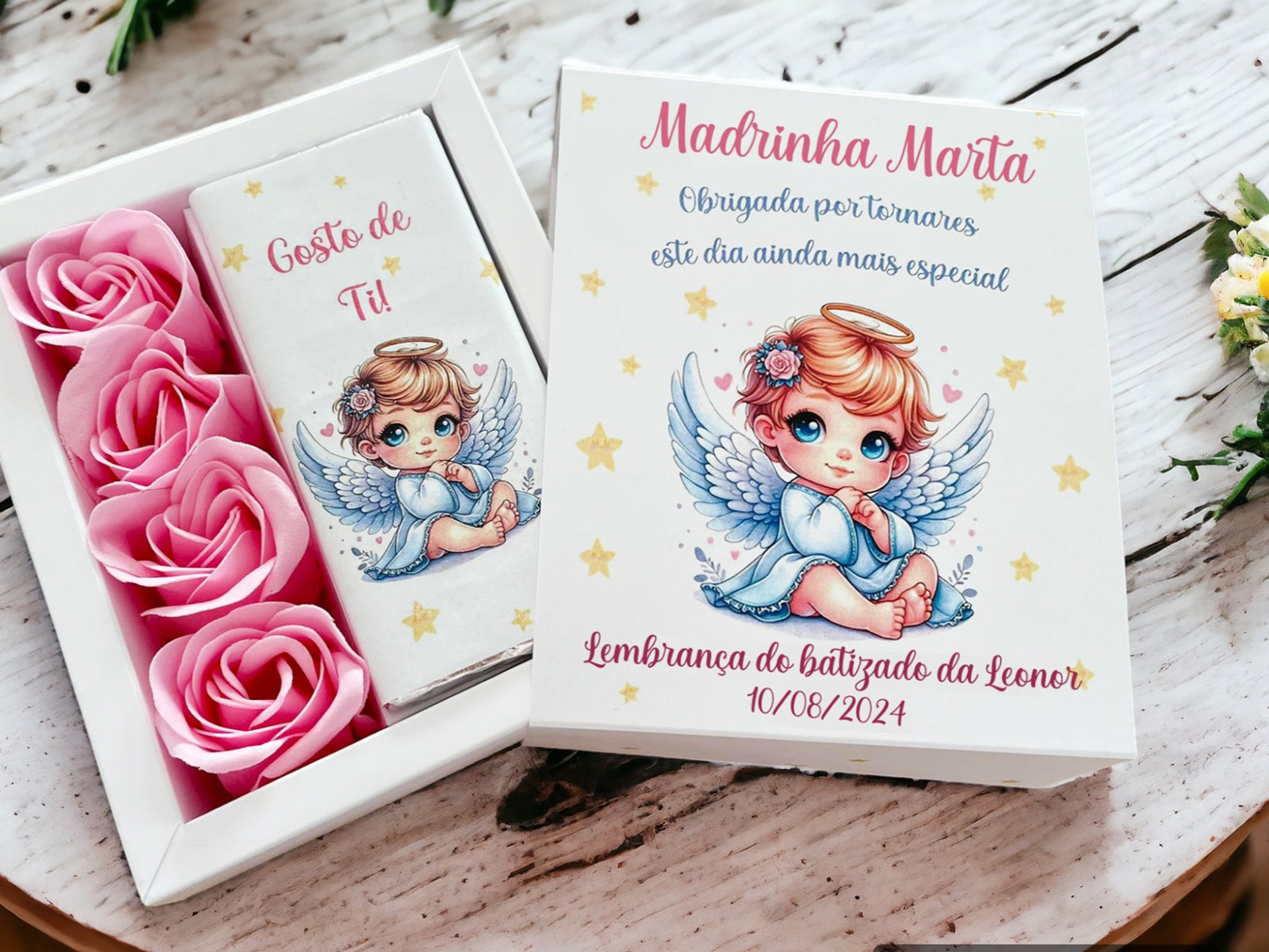 Lembrança de Batizado ou Comunhão para Madrinha ou Padrinho