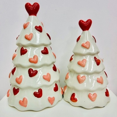 Pinheiro Corações Natal (Branco)