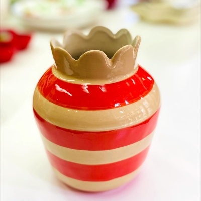 Jarra Riscas Laranja/Beje