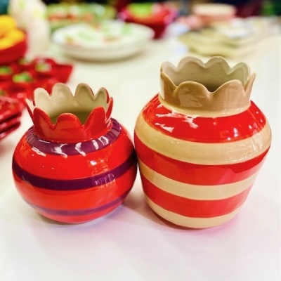 Jarra Riscas Laranja/Beje