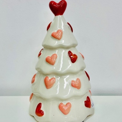 Pinheiro Corações Natal (Branco)