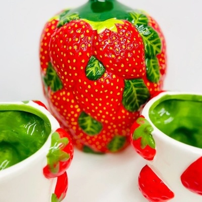 Jarra Morangos c/ Folhas