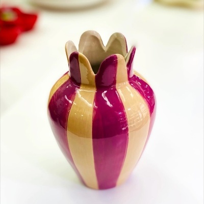 Jarra Riscas Roxo/Beje