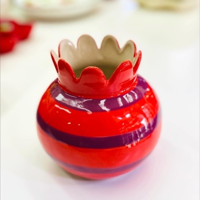 Jarra Riscas Laranja/Roxo