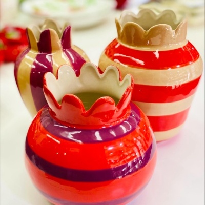 Jarra Riscas Laranja/Roxo