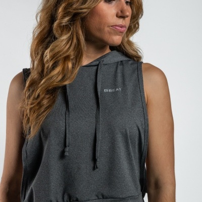 T-shirt sem Mangas com Capuz Beat4 (Cinzento escuro)