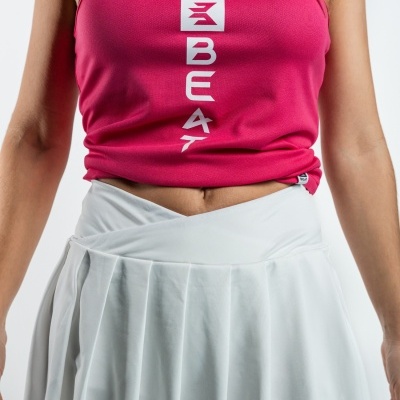 Saia de Padel Plissada Beat4 (Branca/Fuschia)