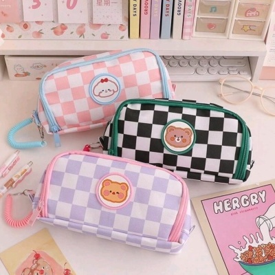 Estojo "square"  rosa/azul