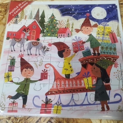 Pictura postal puzzle Natal meninos