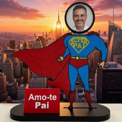 Estatueta Super Pai para foto