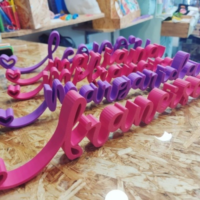 Nome 3D aprox. 30cm c/coração