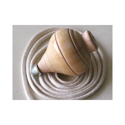 pião grande madeira com guita