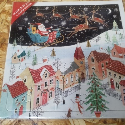 Pictura postal puzzle Natal trenó