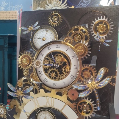 Pictura postal Pop Up  relógios e tempo