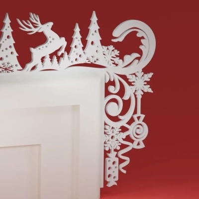 Decoração de porta Natal Rena