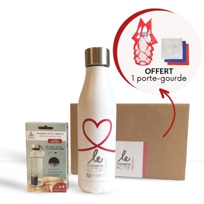 Kit garrafa térmica e carvão ativado