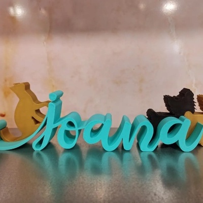 Nome 3D aprox. 30cm com objeto