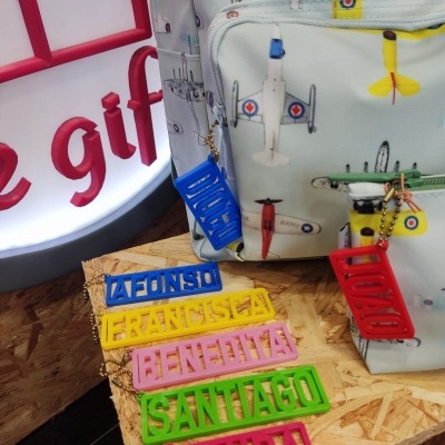 Etiqueta/Porta-chaves com inscrição