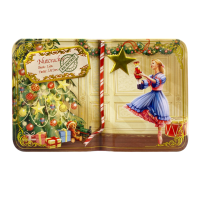 Lata decorada mini livro Nutcracker