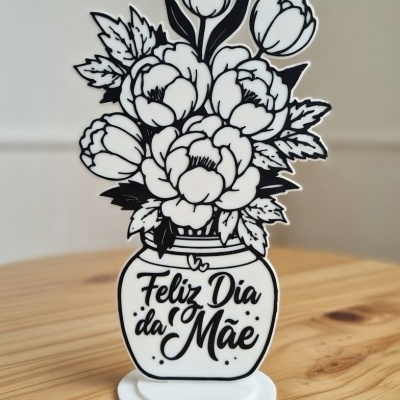 Vaso de flores Dia da Mãe