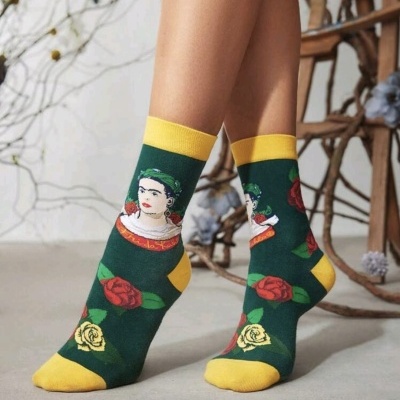 Meias Frida Khalo 36-40  verdes