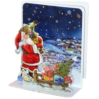 Postal Pop Up Natal peq. colo do Pai natal