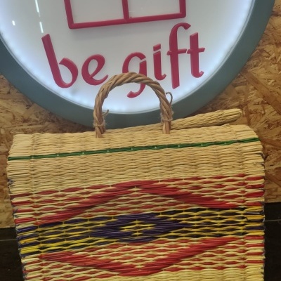 Cesta de junco 39cm losango